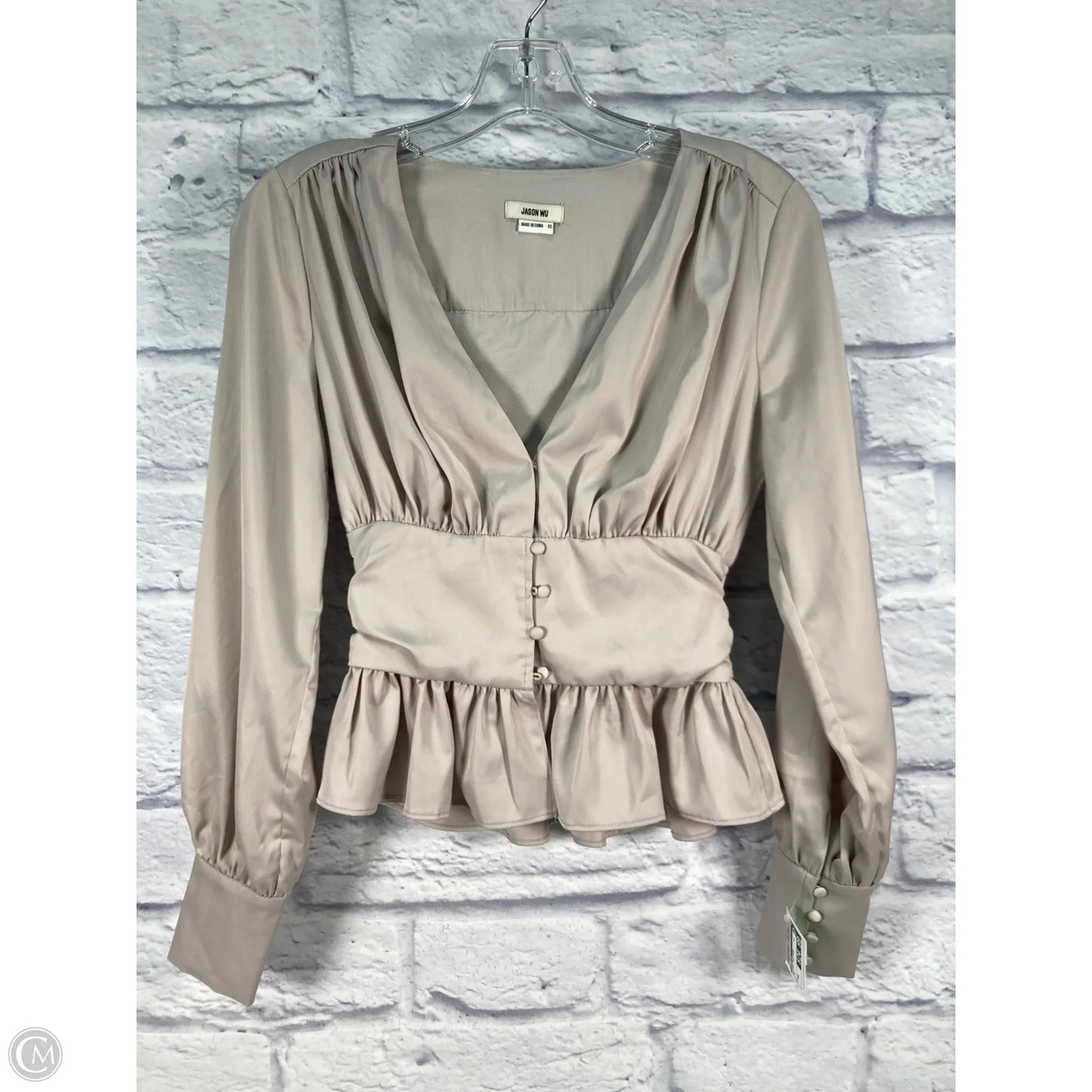 Blouse Designer By Jason Wu In Grey, Size: Xs