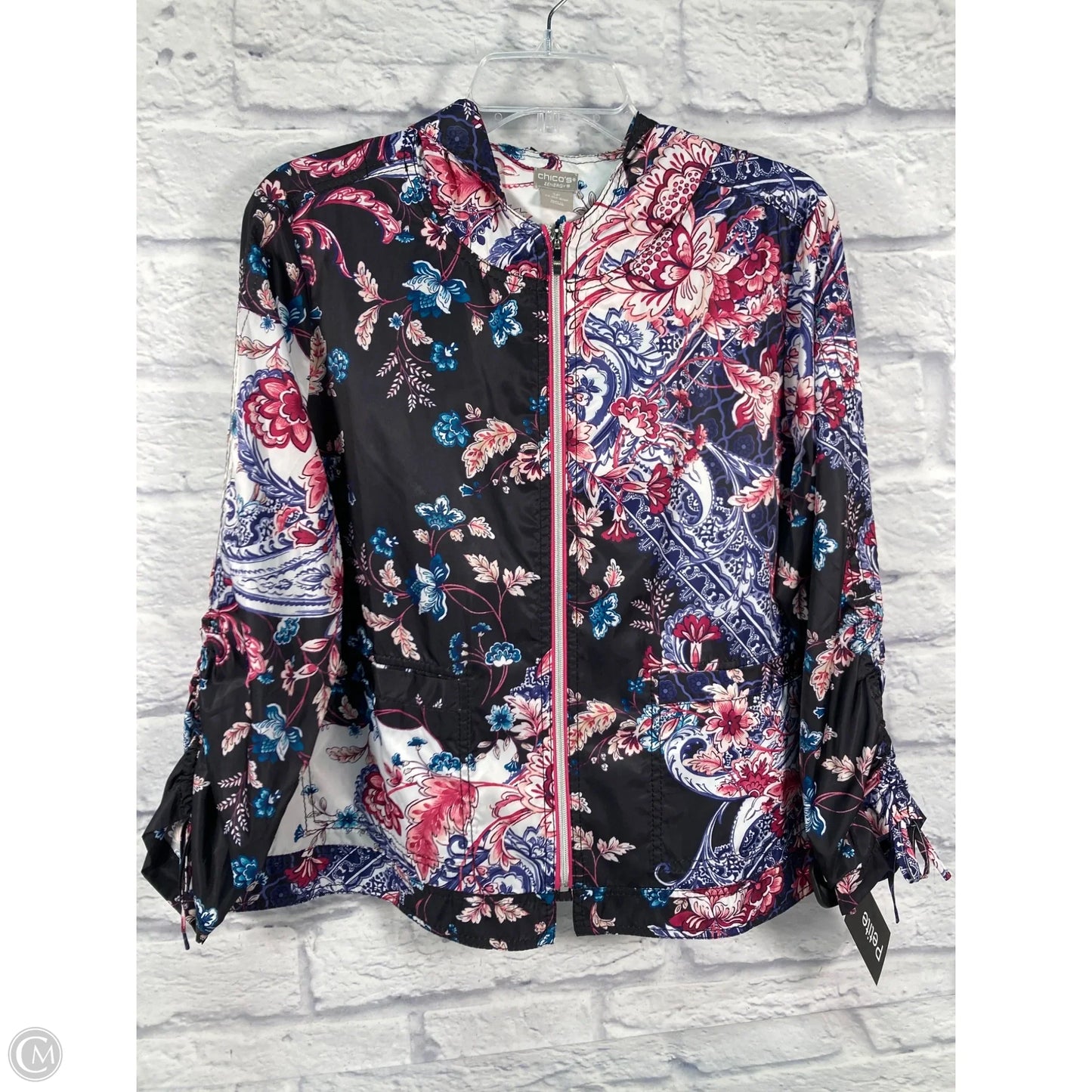 Athletic Jacket By Zenergy By Chicos In Paisley Print, Size: Xlp
