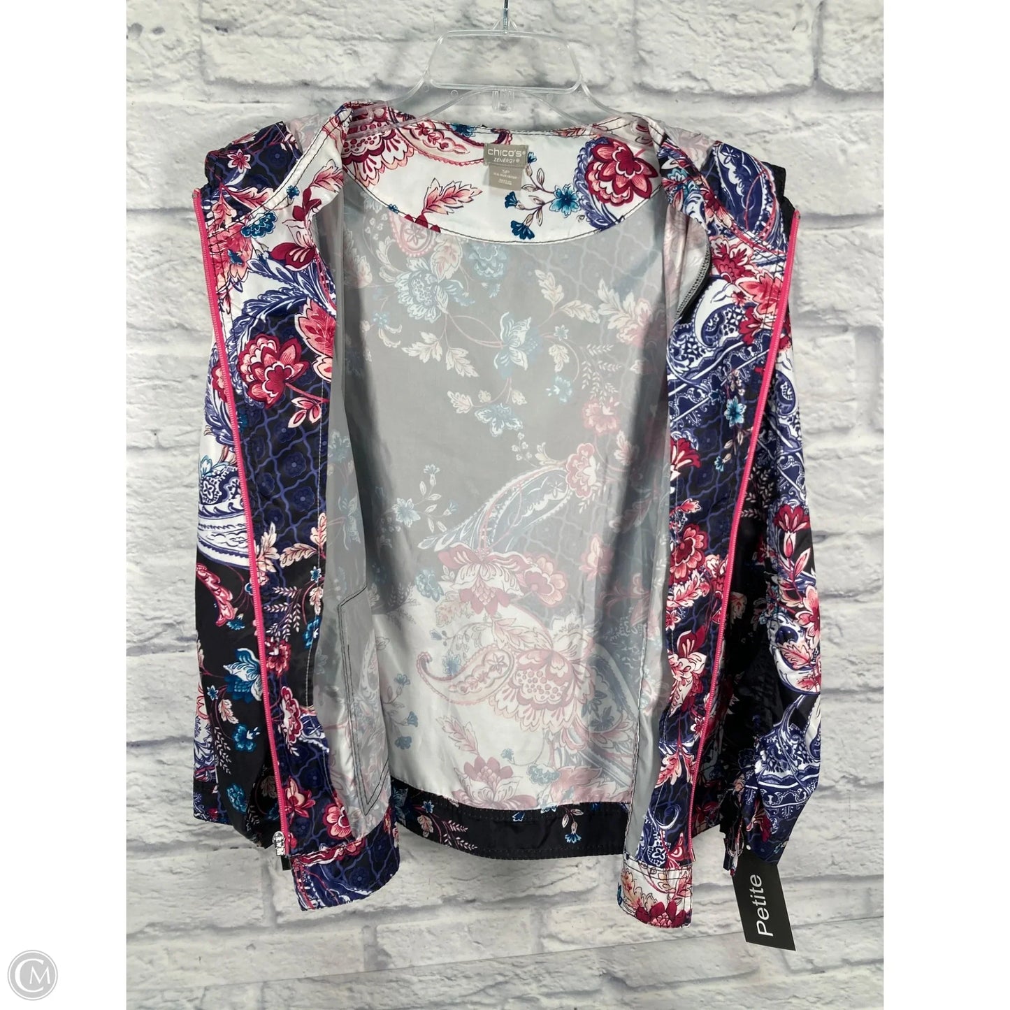 Athletic Jacket By Zenergy By Chicos In Paisley Print, Size: Xlp
