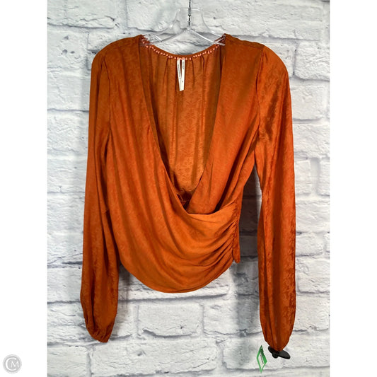 Blouse Long Sleeve By Anthropologie In Orange, Size: Xs