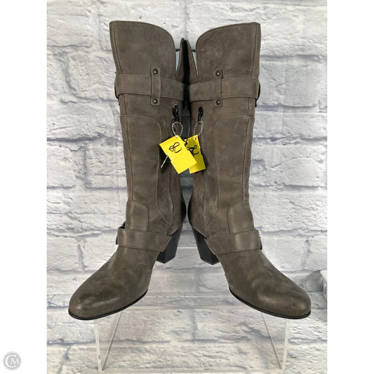 Boots Mid-calf Heels By Born In Taupe, Size: 12