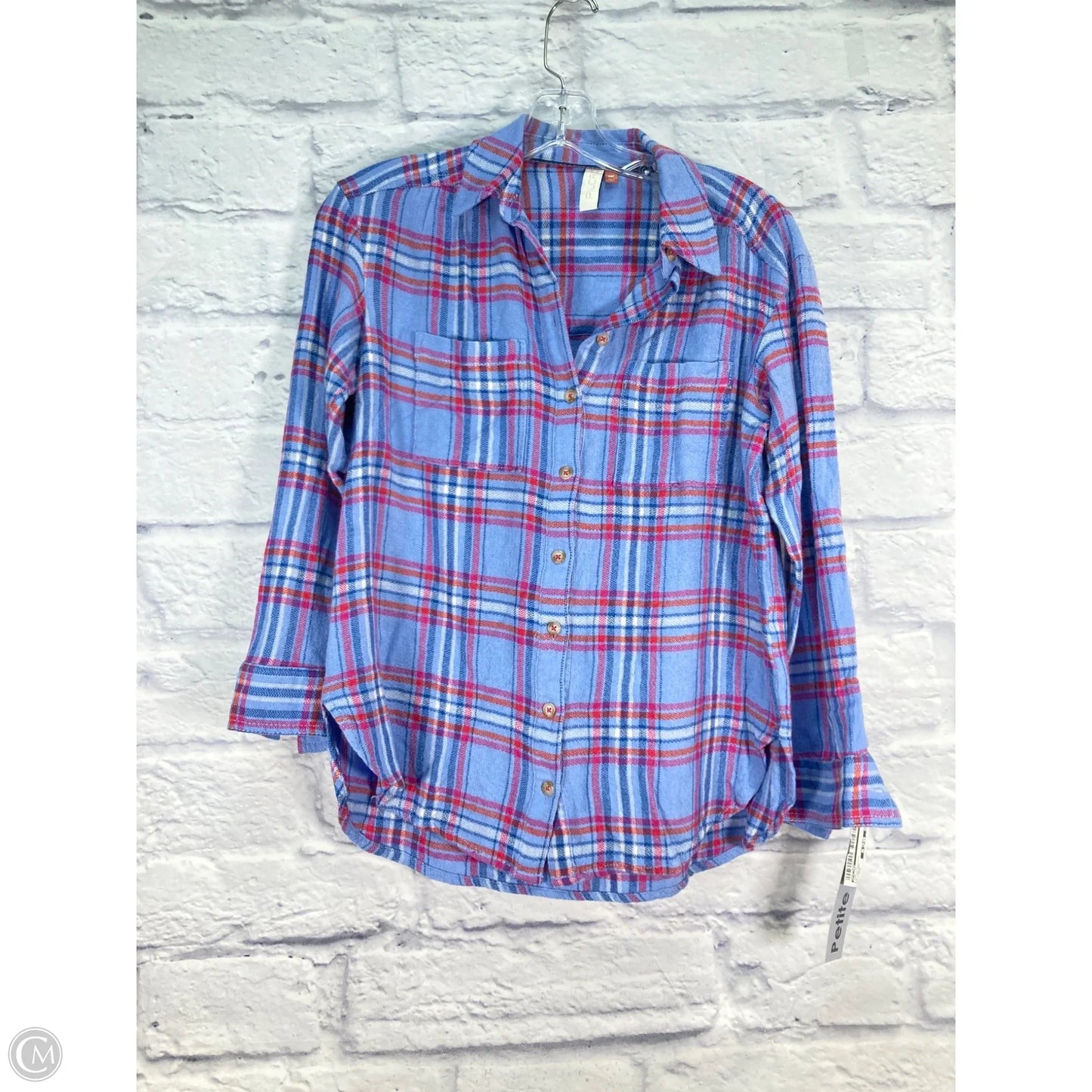 Top Long Sleeve By Pilcro In Plaid Pattern, Size: Xsp