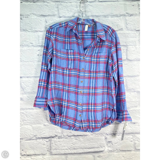 Top Long Sleeve By Pilcro In Plaid Pattern, Size: Xsp