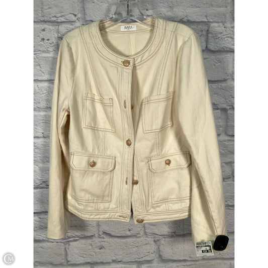 Jacket Denim By Clothes Mentor In Cream Denim, Size: L