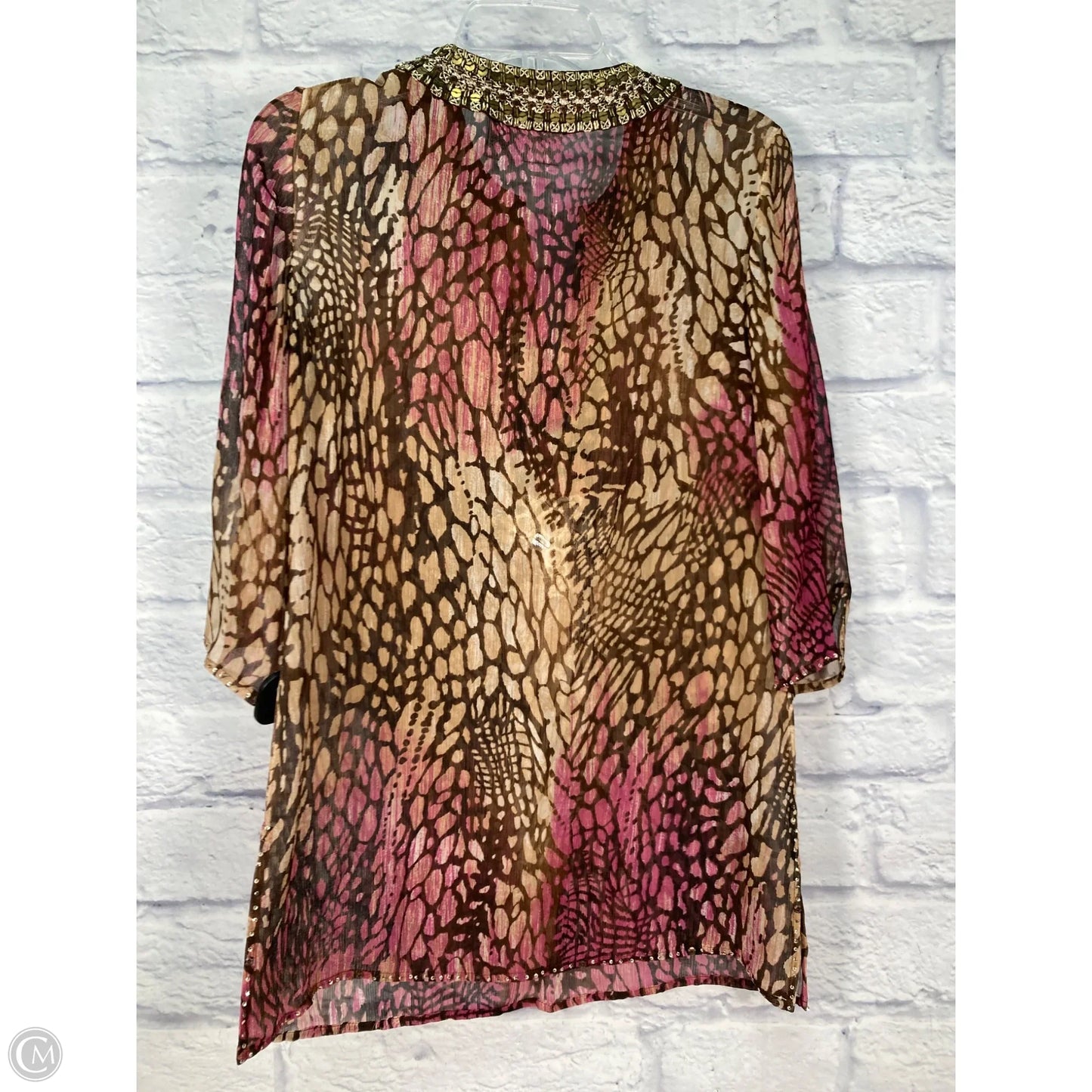 Blouse 3/4 Sleeve By Chicos In Animal Print, Size: S