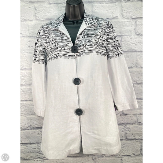 Top 3/4 Sleeve By Chicos In Black & White, Size: S