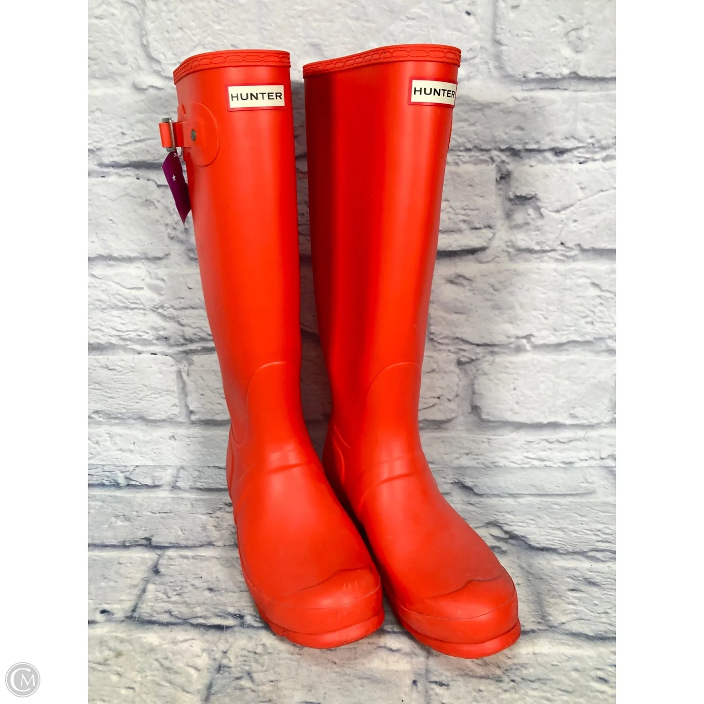 Boots Rain By Hunter In Orange, Size: 10