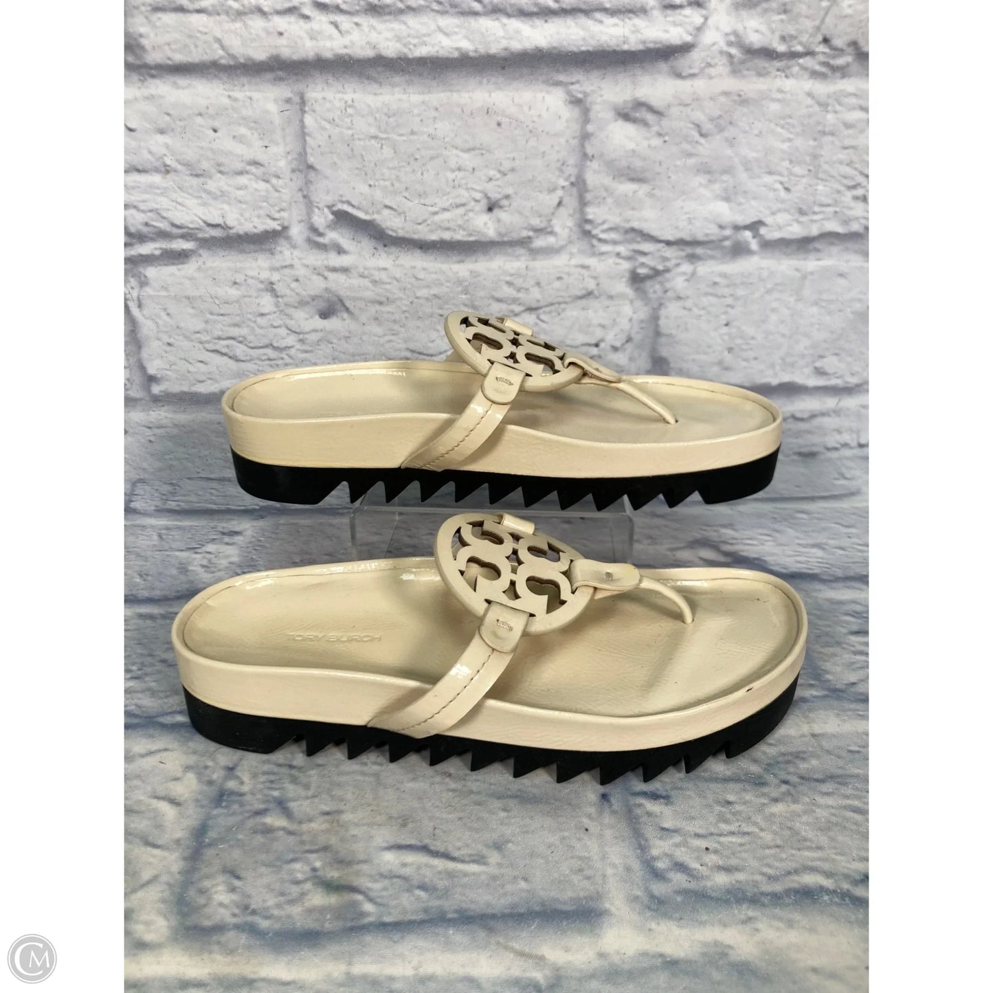 Sandals Designer By Tory Burch In Cream, Size: 9.5