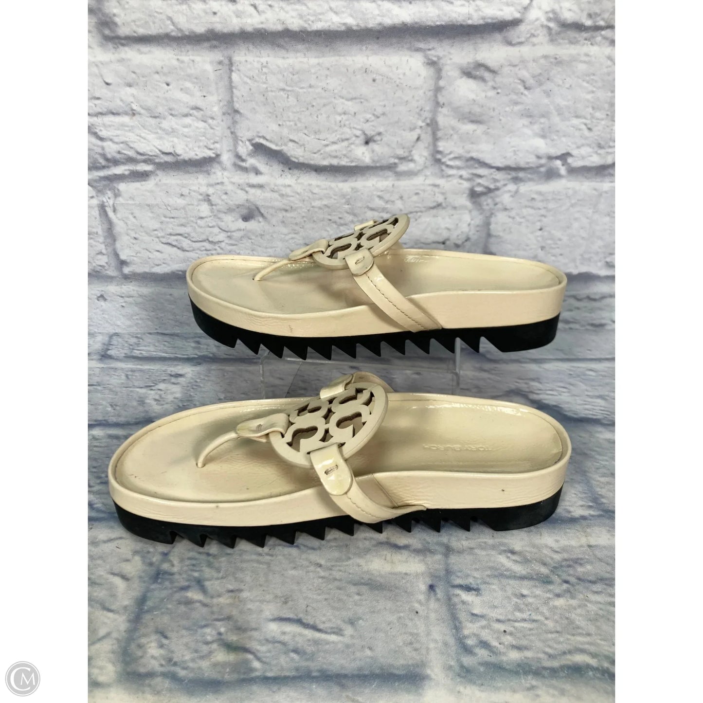 Sandals Designer By Tory Burch In Cream, Size: 9.5