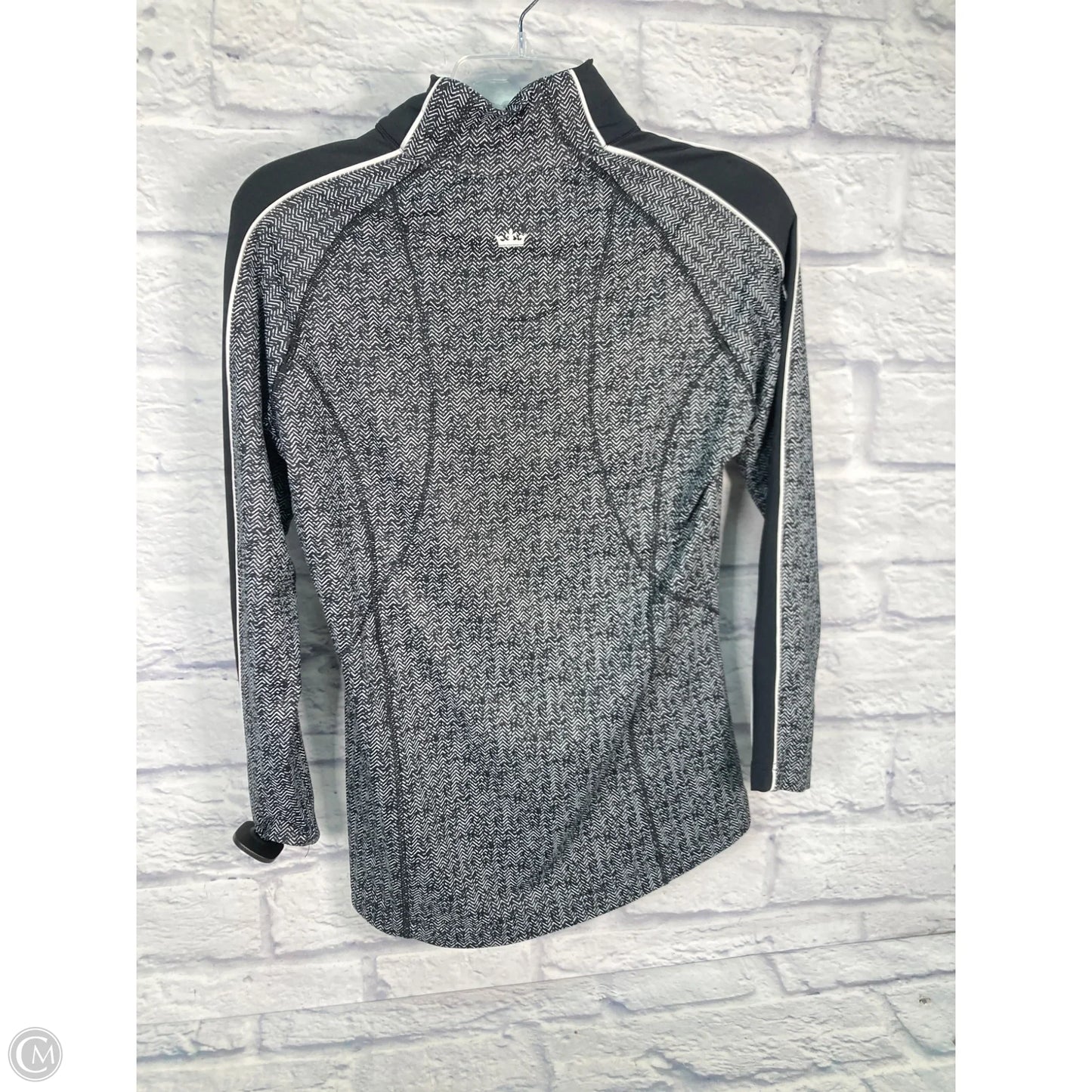 Athletic Top Long Sleeve Collar By Peter Millar In Black, Size: S