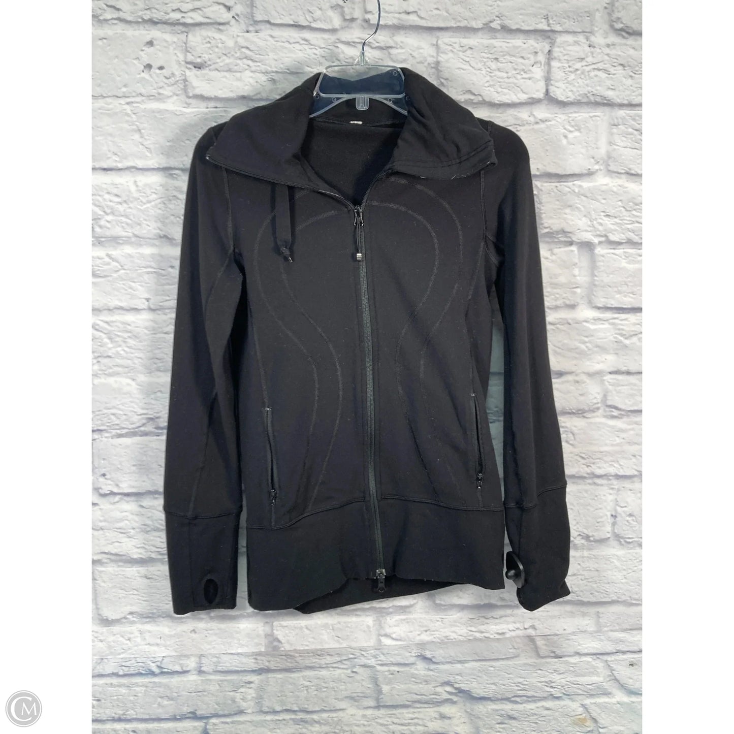 Athletic Jacket By Lululemon In Black, Size: 6