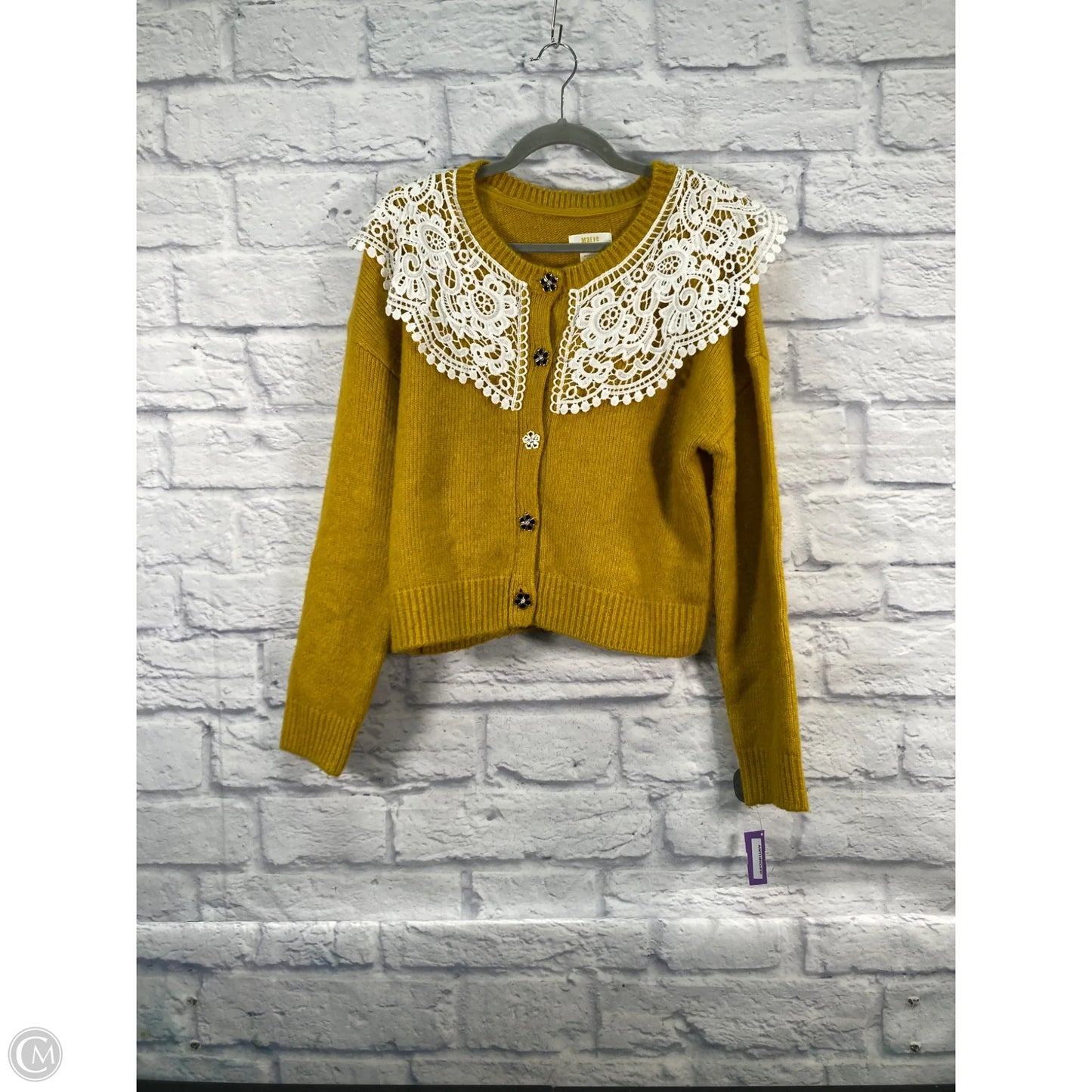 Sweater Cardigan By Maeve In Yellow, Size: M