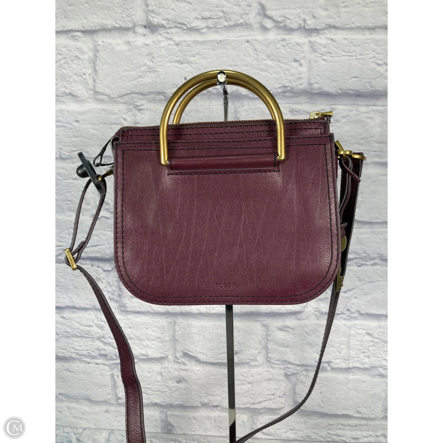 Crossbody Leather By Fossil, Size: Medium