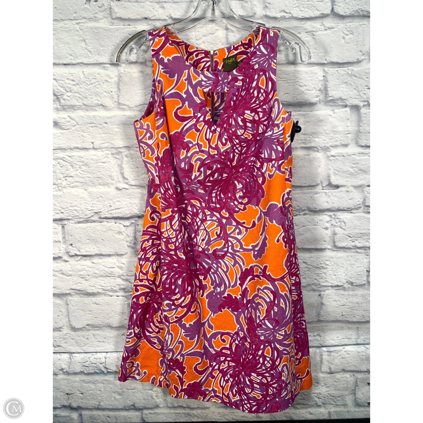 Dress Party Short By Taylor In Orange & Purple, Size: S