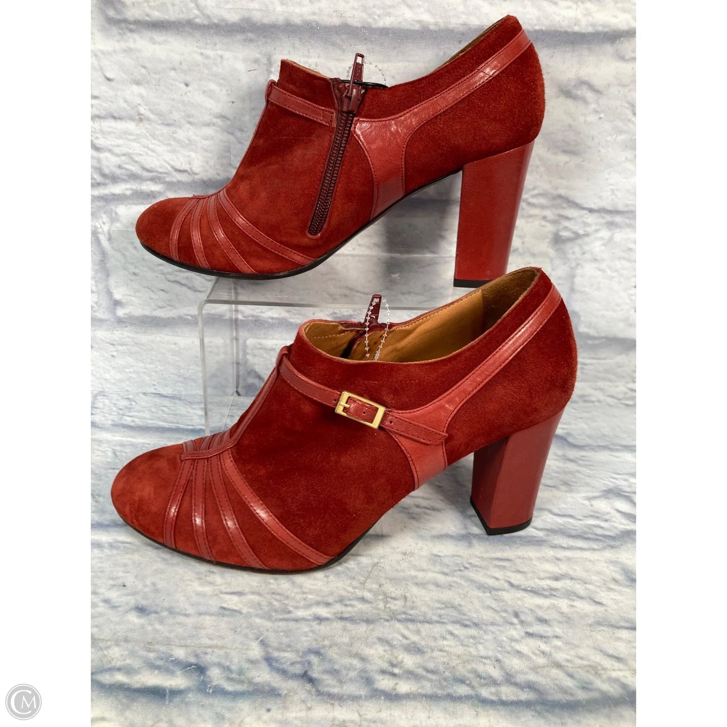 Shoes Heels Block By Clothes Mentor In Red, Size: 8.5