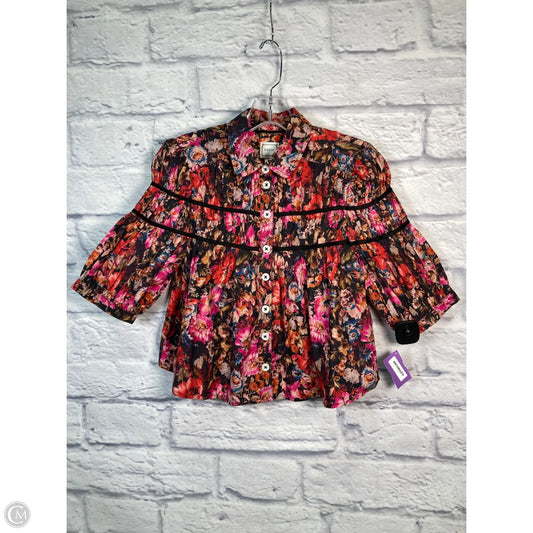Top Short Sleeve By Maeve In Floral Print, Size: Xxs