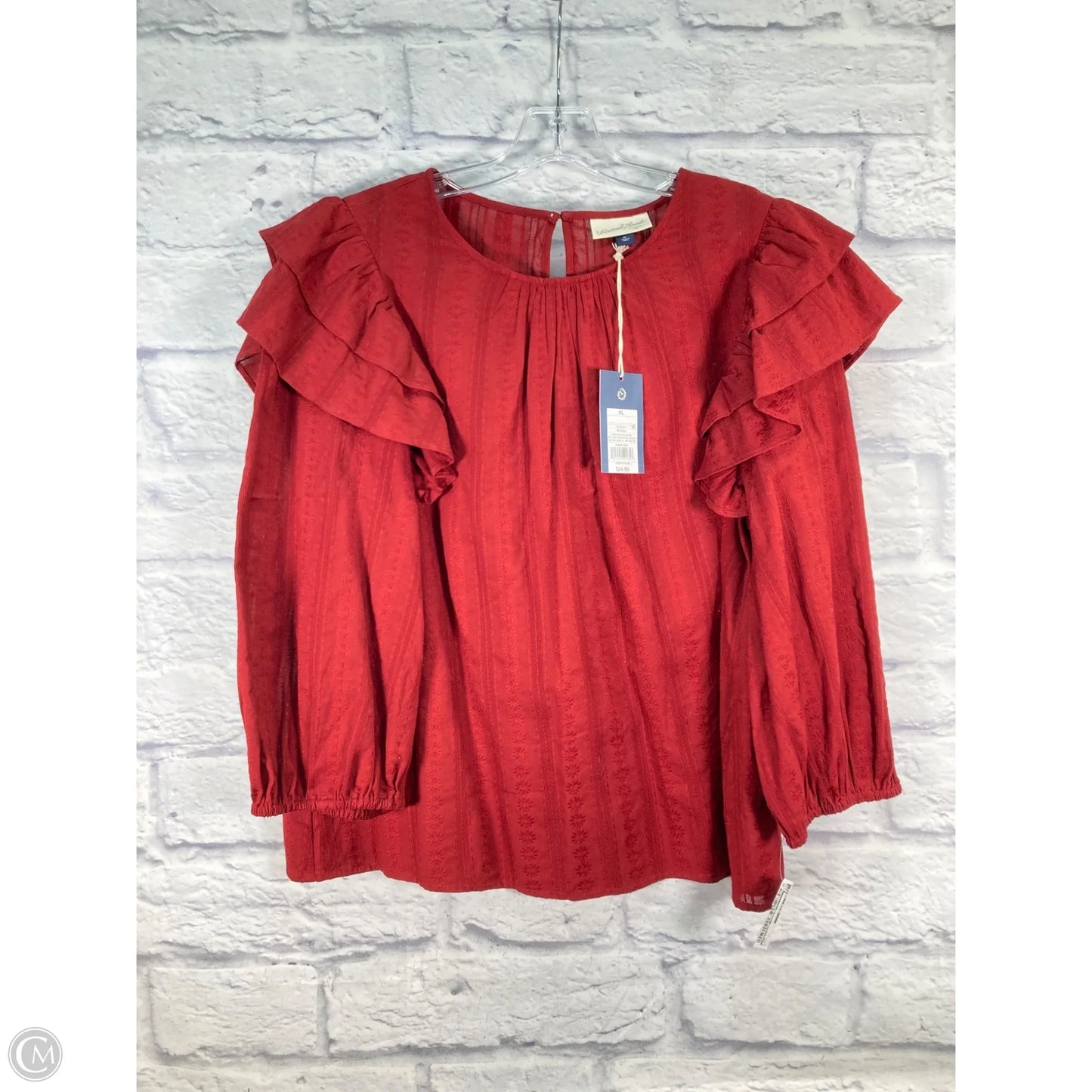 Top Long Sleeve By Universal Thread In Red, Size: Xl