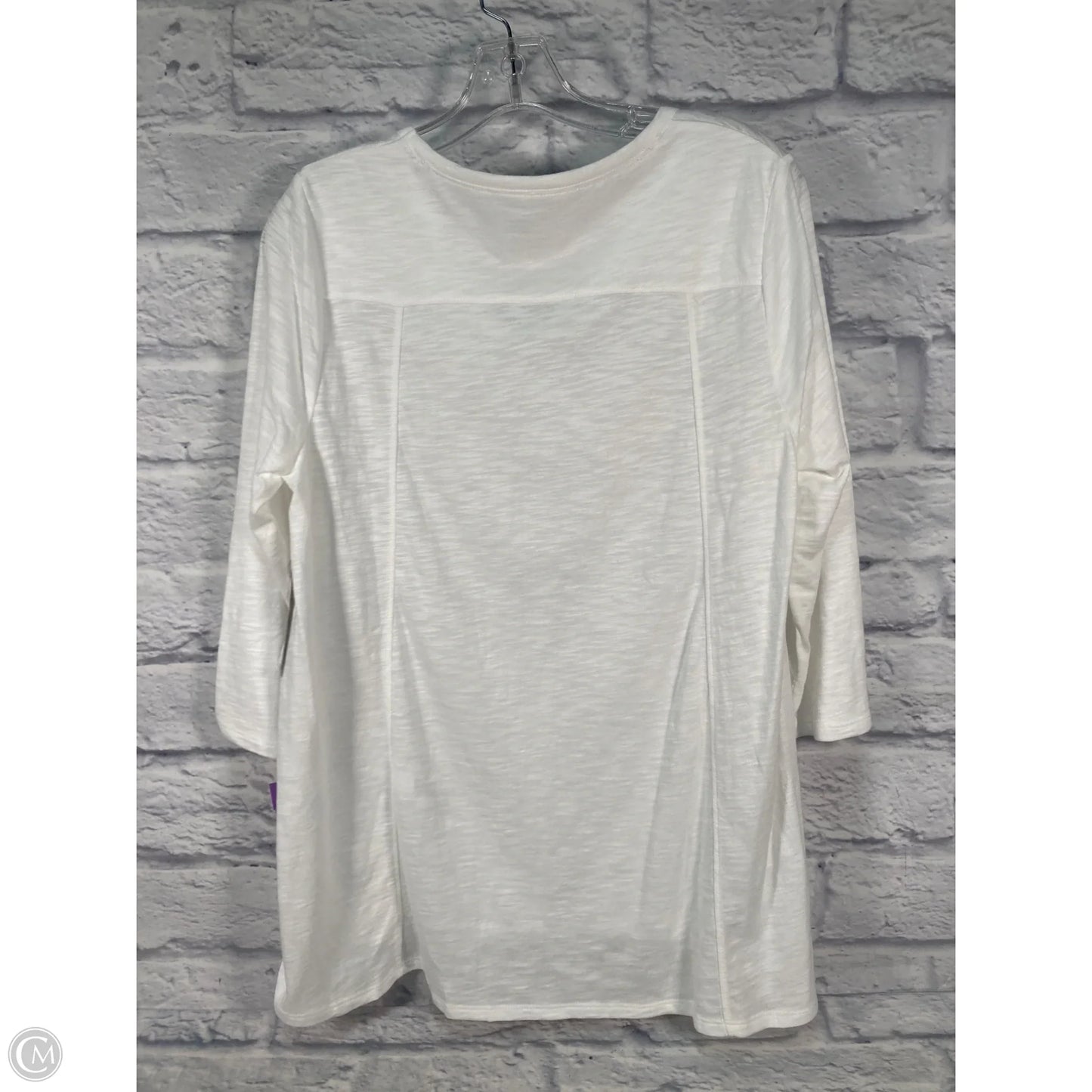 Top 3/4 Sleeve By Chicos In White, Size: M