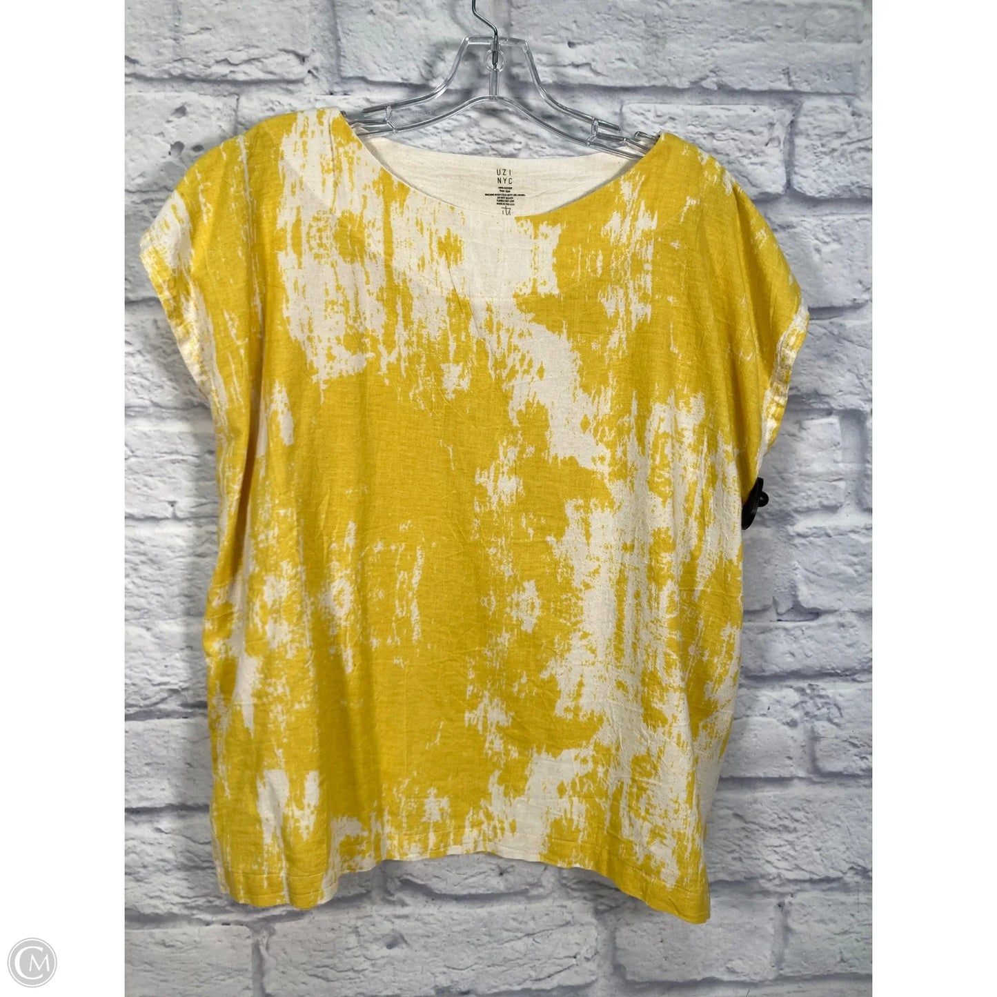 Top Sleeveless By Clothes Mentor In White & Yellow, Size: L