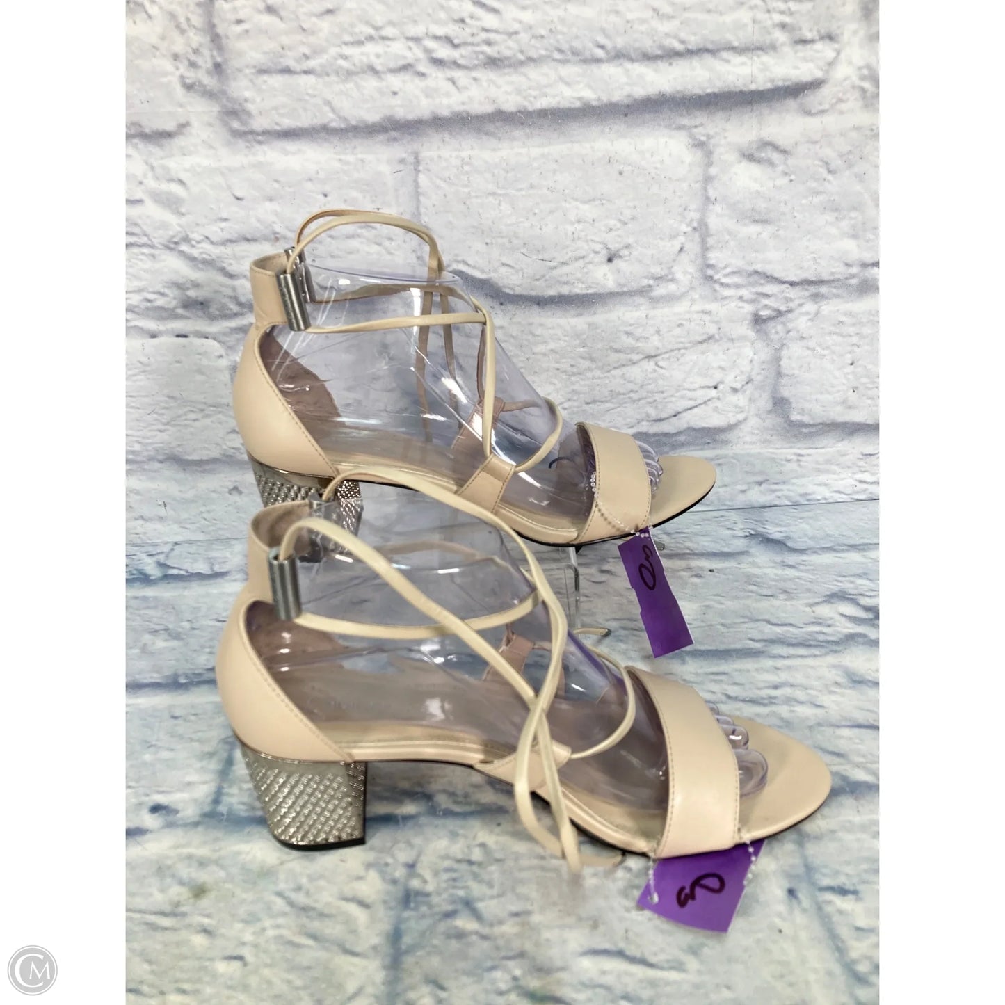 Sandals Heels Block By Calvin Klein In Tan, Size: 7.5