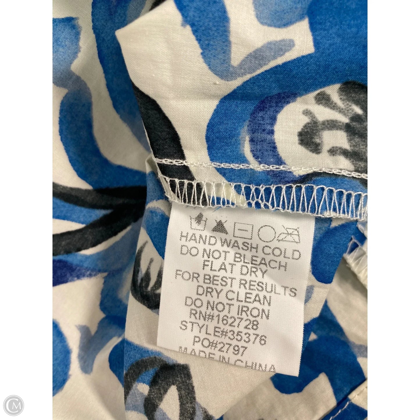 Top Short Sleeve By Voy In Blue & White, Size: S