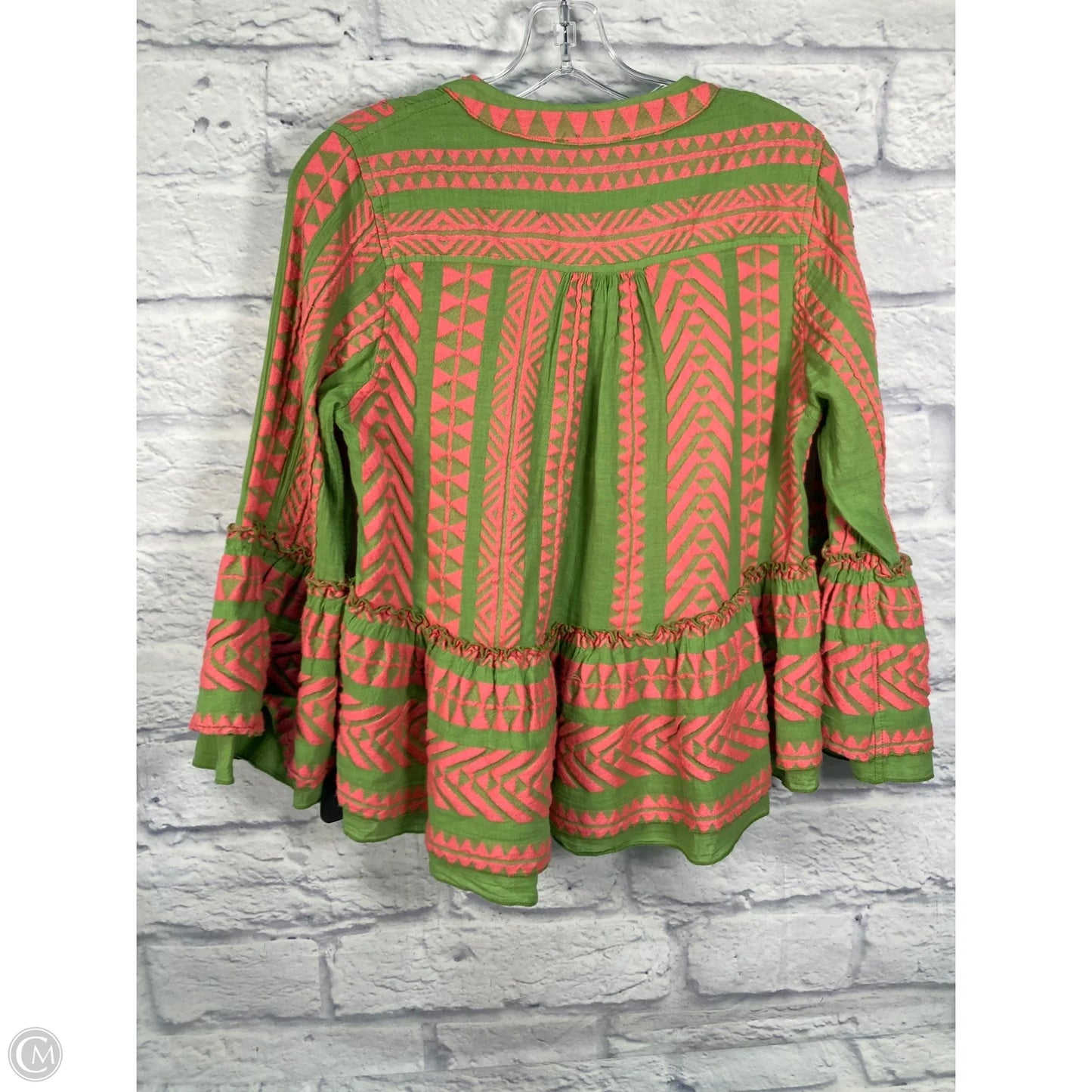 Top Long Sleeve By Devotion Twins In Green & Pink, Size: Xs