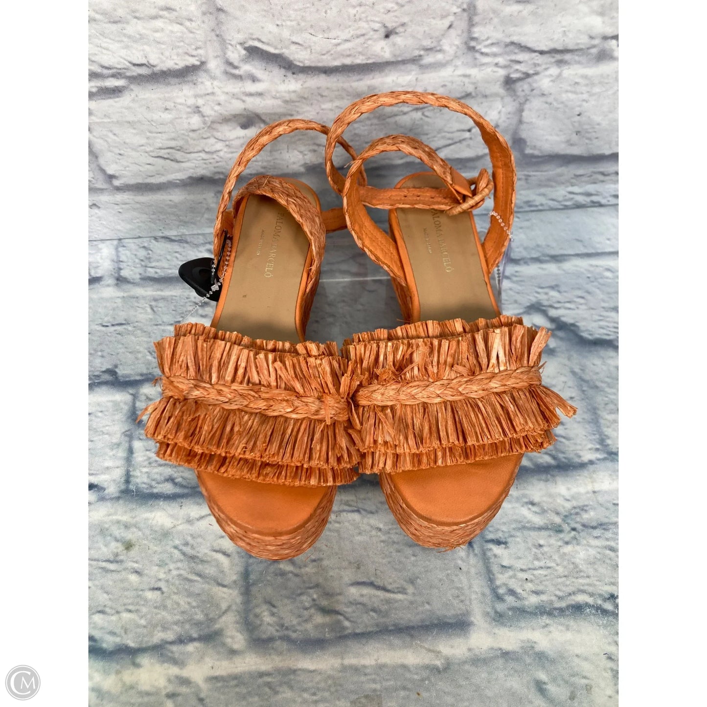 Sandals Heels Platform By Clothes Mentor In Orange, Size: 6.5