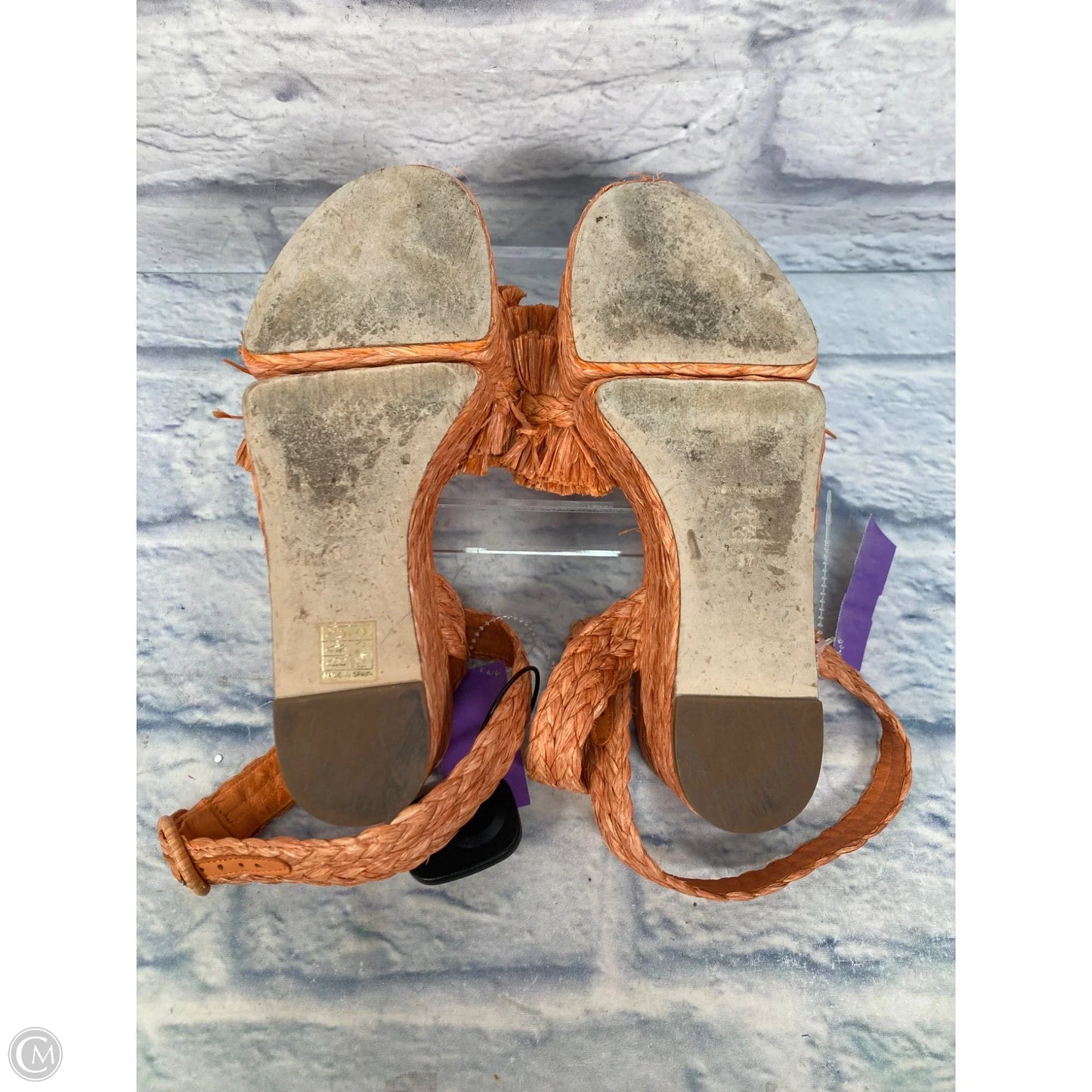 Sandals Heels Platform By Clothes Mentor In Orange, Size: 6.5