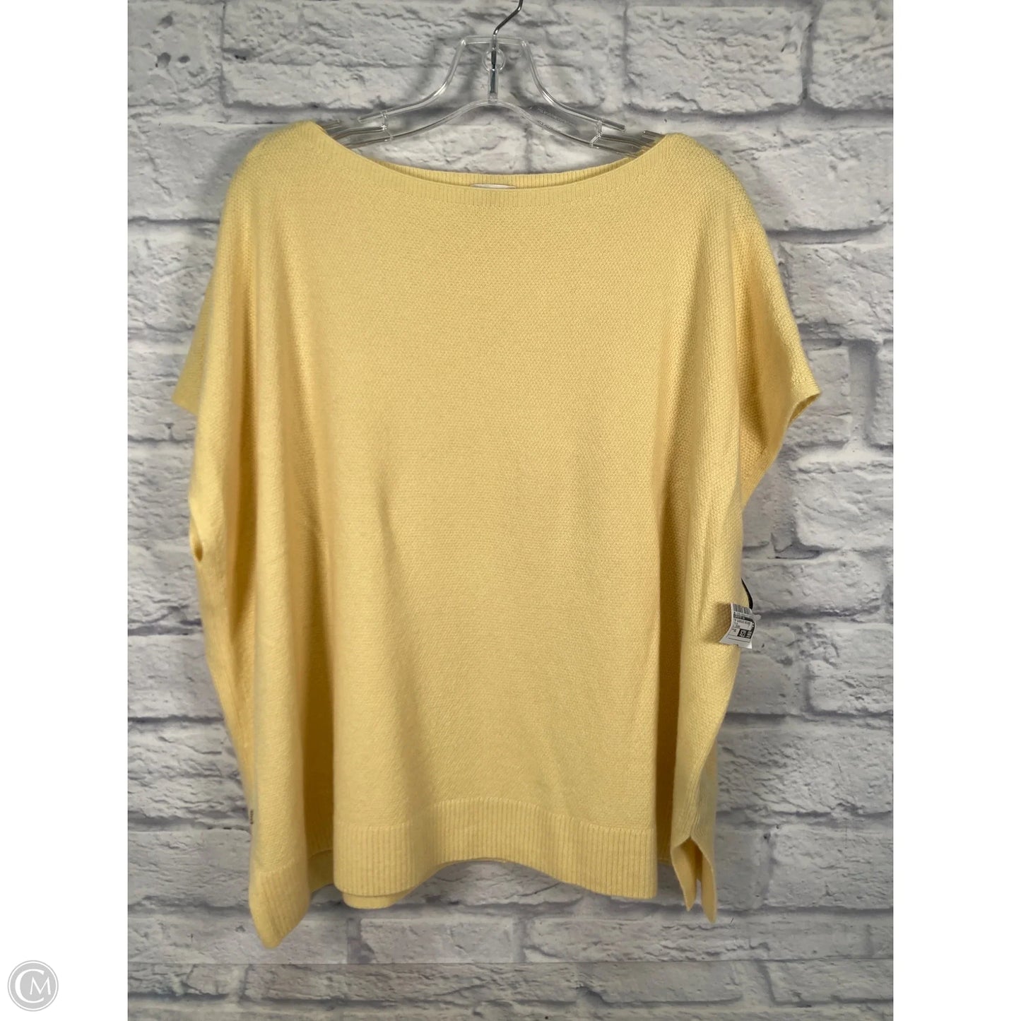 Top Sleeveless Designer By Lafayette 148 In Yellow, Size: Xxl