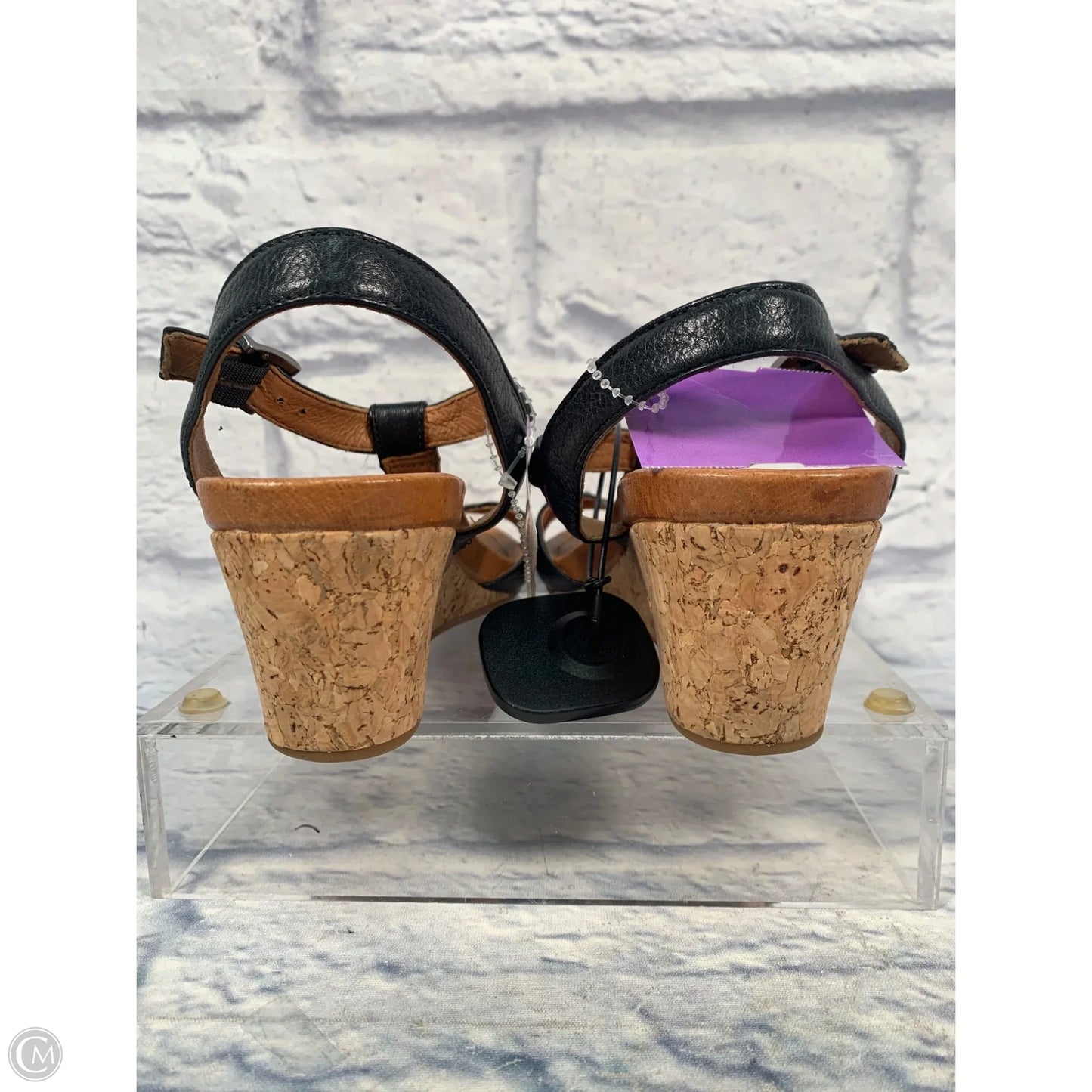 Sandals Heels Wedge By Nurture In Black & Brown, Size: 7
