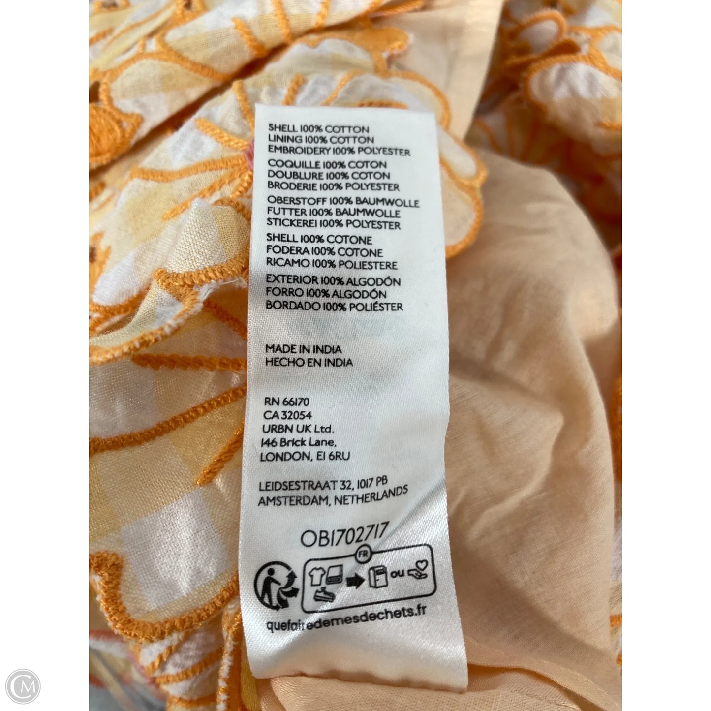 Top Sleeveless By Anthropologie In Orange & White, Size: Xxs