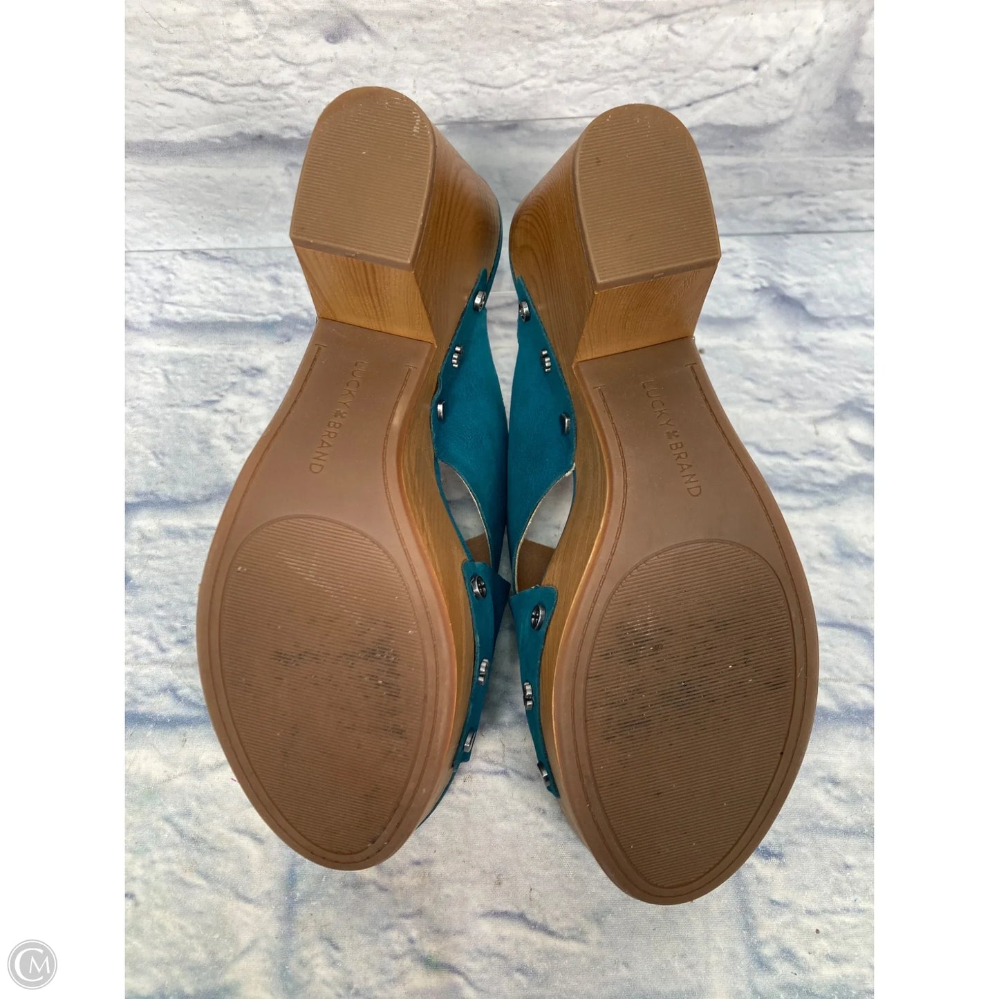Sandals Heels Block By Lucky Brand In Blue, Size: 10