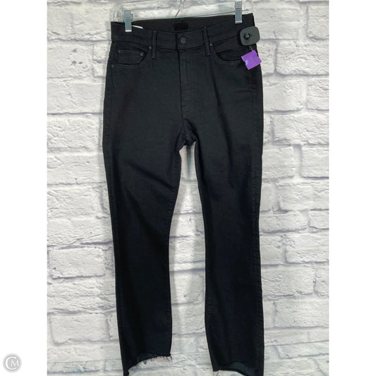 Jeans Straight By Mother In Black Denim, Size: 8