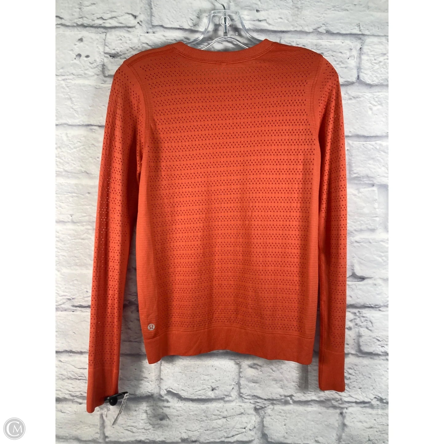 Athletic Top Long Sleeve Crewneck By Lululemon In Orange, Size: Xs