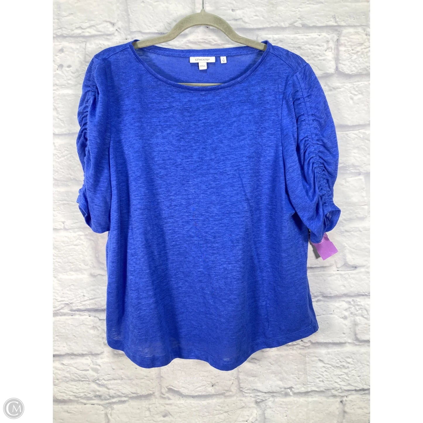 Top Short Sleeve By Chicos In Blue, Size: M