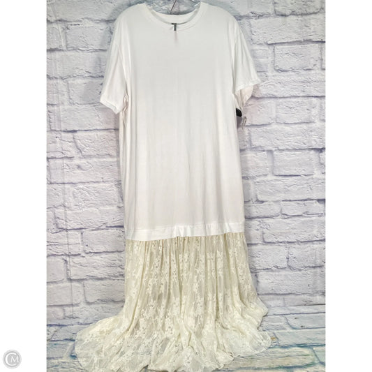 Dress Casual Maxi By Anthropologie In Cream & White, Size: L