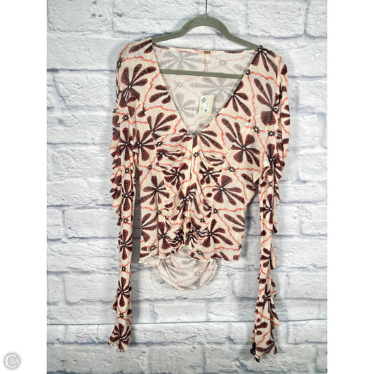 Top Long Sleeve By Free People In Floral Print, Size: L