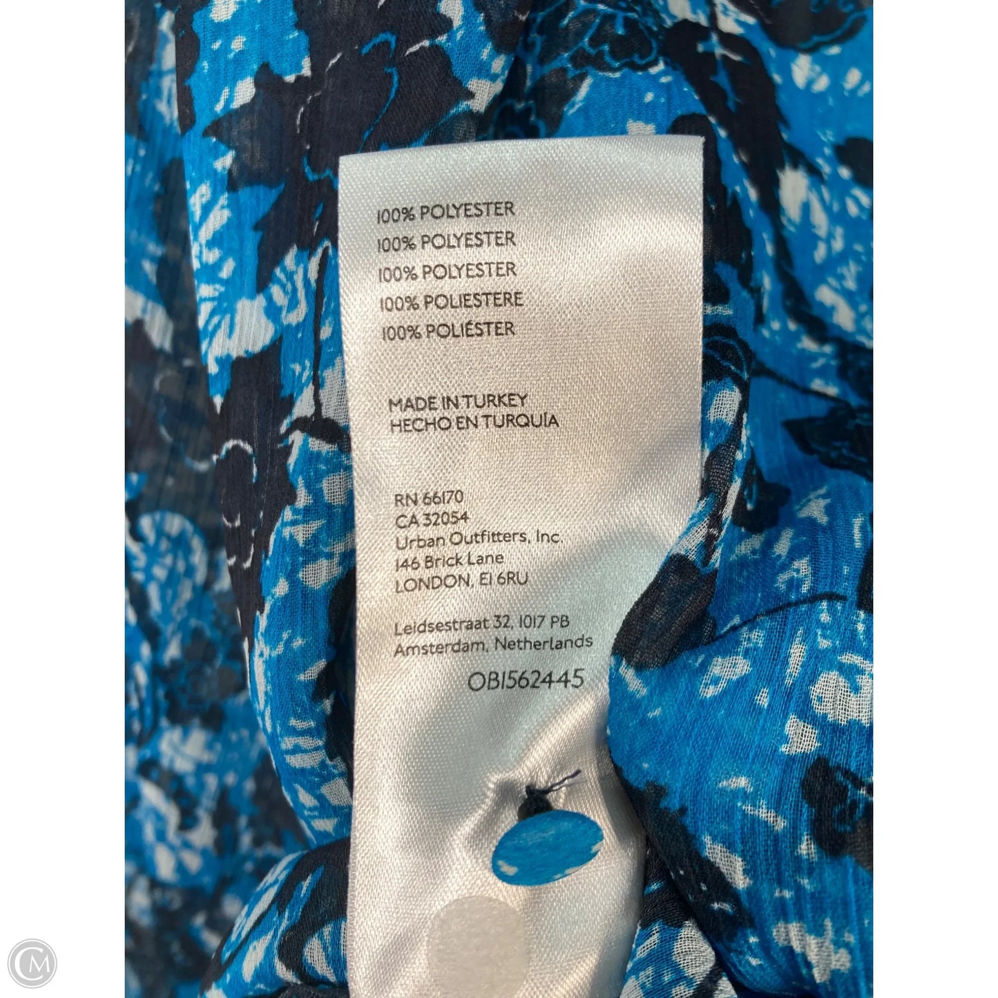 Blouse Long Sleeve By Anthropologie In Black & Blue, Size: Xs