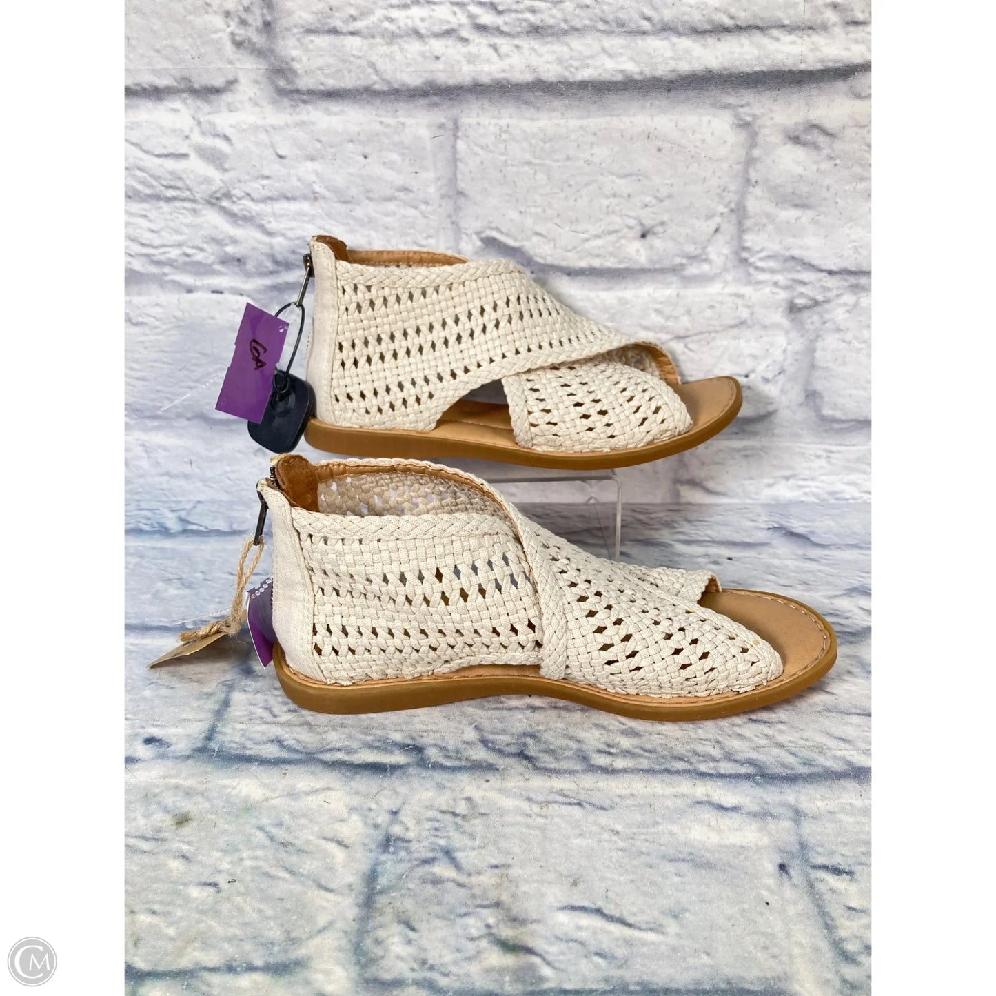 Sandals Flats By Born In Cream, Size: 8