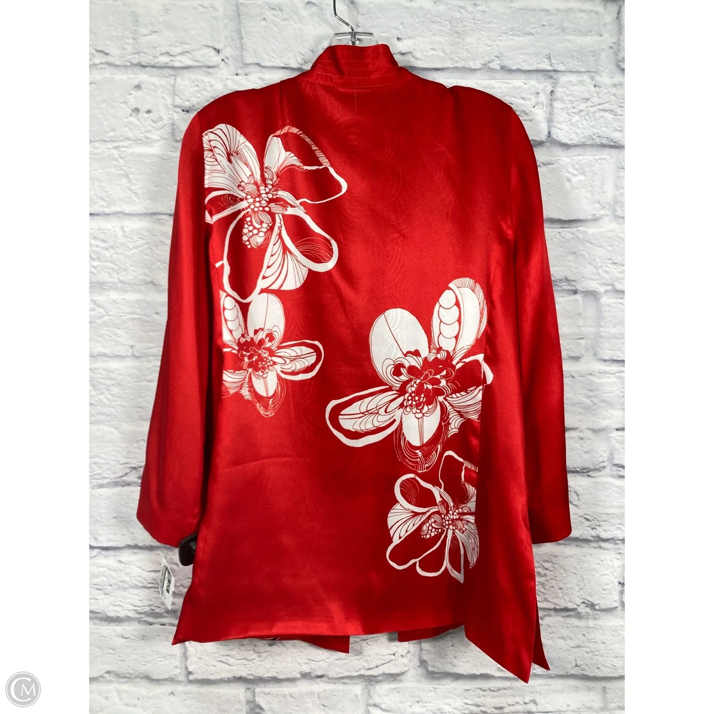 Kimono By Chicos In Red & White, Size: M