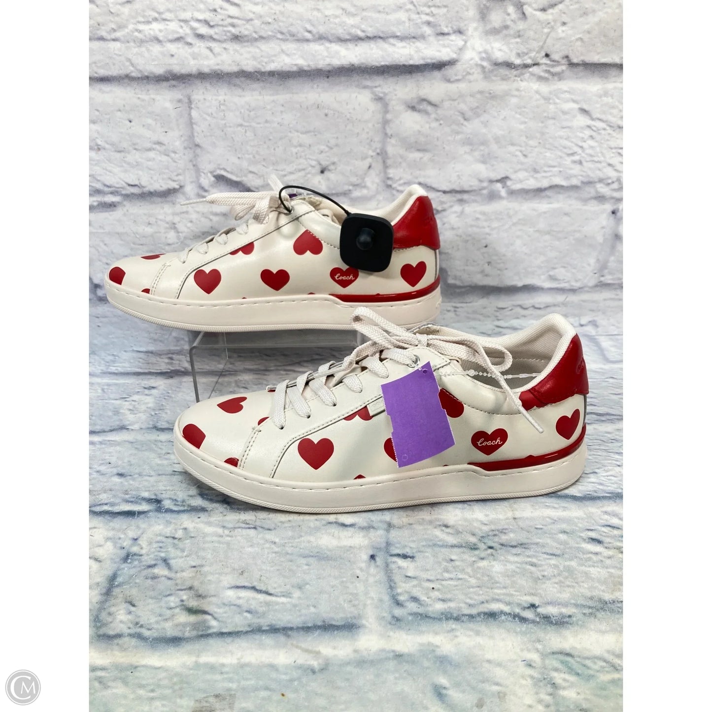 Shoes Designer By Coach In Cream & Red, Size: 9