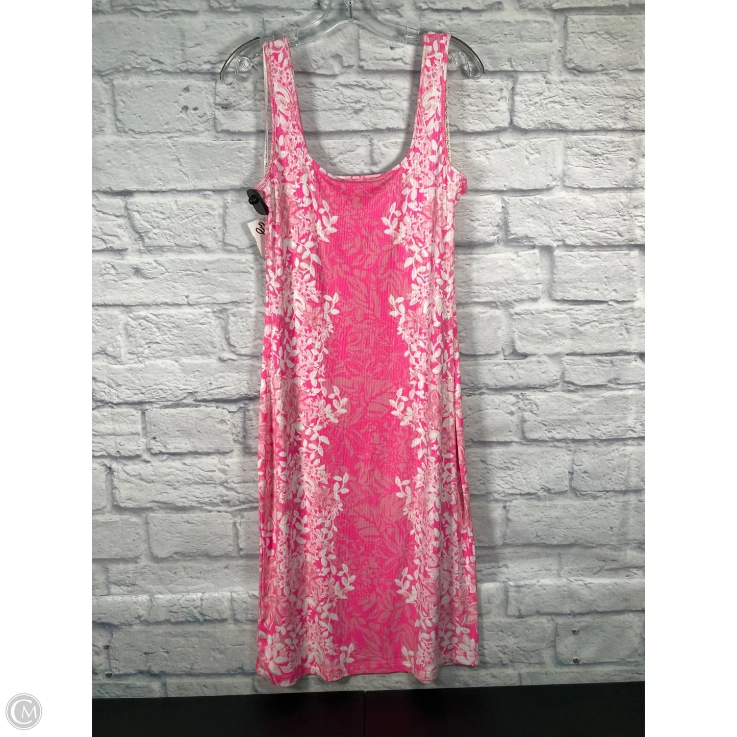 Dress Designer By Lilly Pulitzer In Pink & White, Size: L
