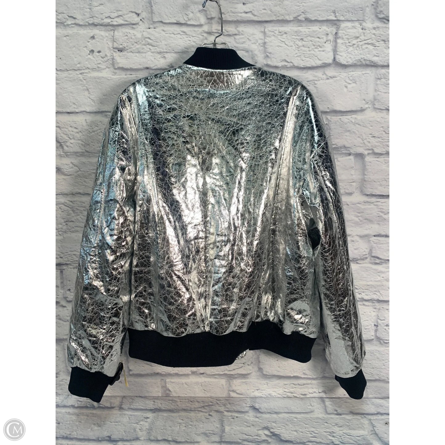 Jacket Puffer & Quilted By Avec Les Filles In Silver, Size: L
