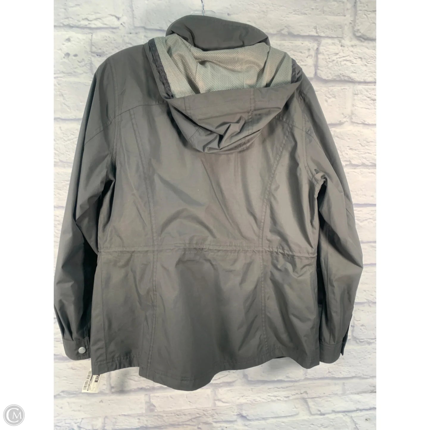 Jacket Windbreaker By Eddie Bauer In Grey, Size: L