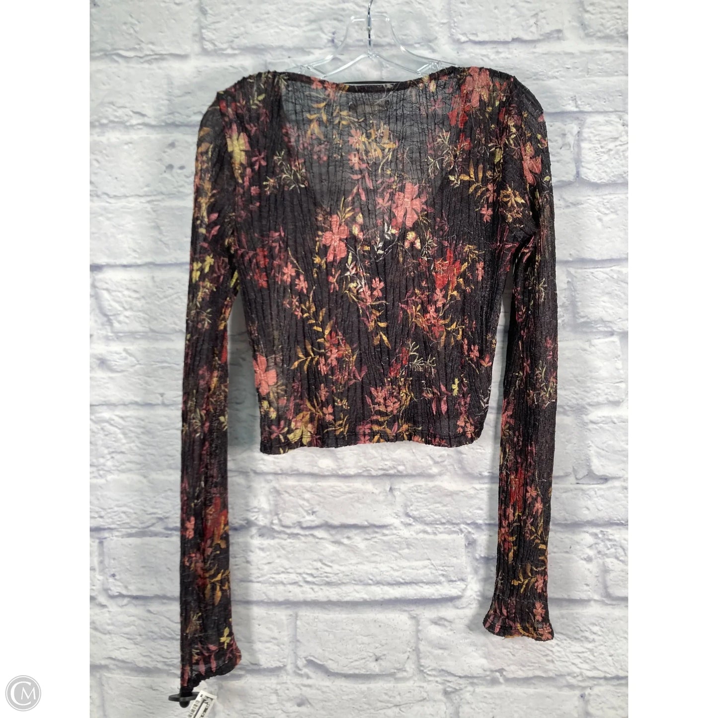 Top Long Sleeve By We The Free In Black & Pink, Size: M