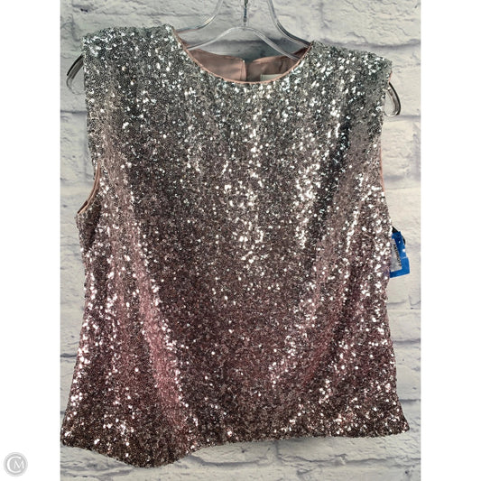 Top Sleeveless By Anthropologie In Silver, Size: S
