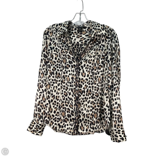 Blouse Long Sleeve By White House Black Market In Animal Print, Size: S