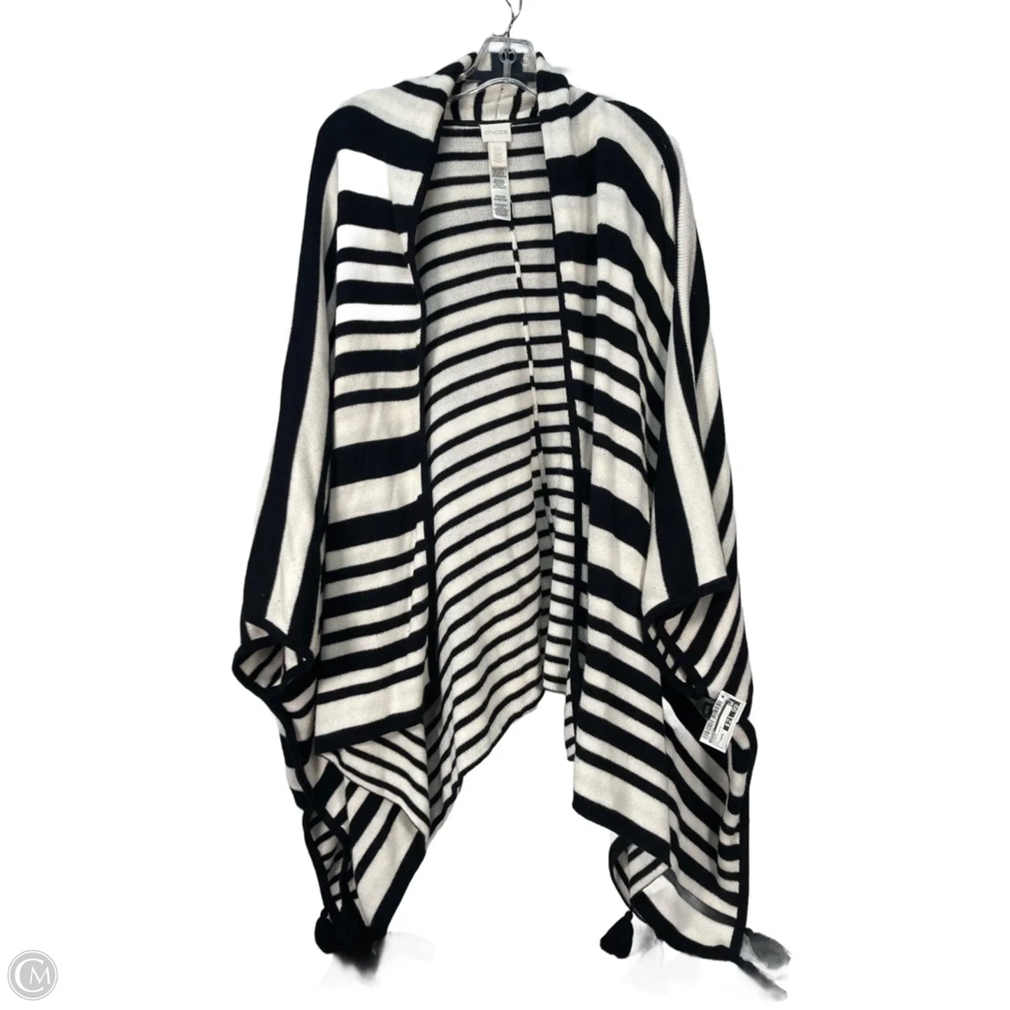 Poncho By Chicos In Black & White, Size: Osfm