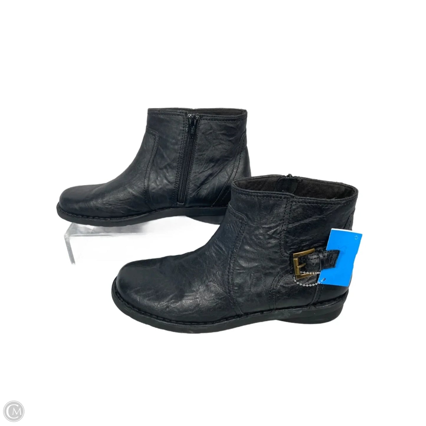 Boots Ankle Flats By Clarks In Black, Size: 10