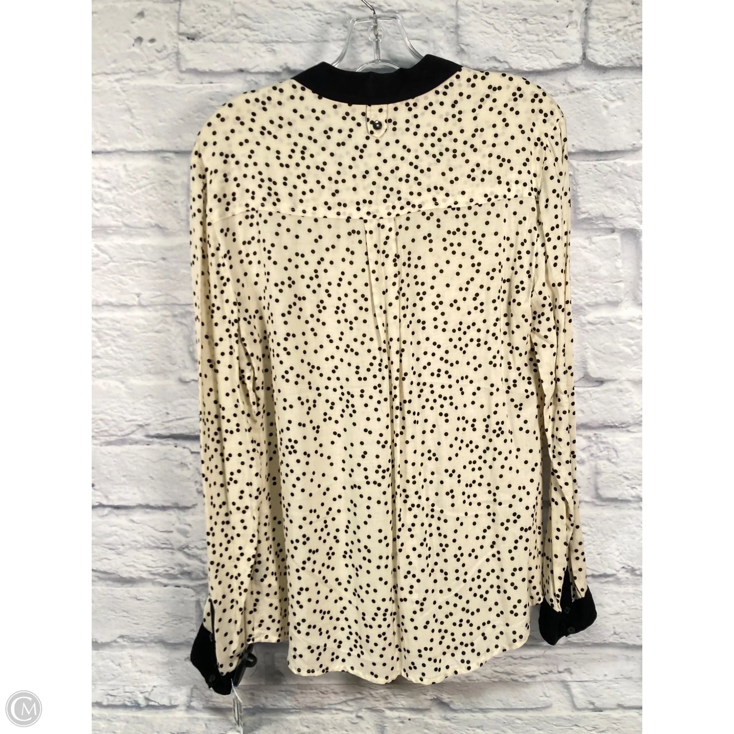 Blouse Long Sleeve By Maeve In Polkadot Pattern, Size: M